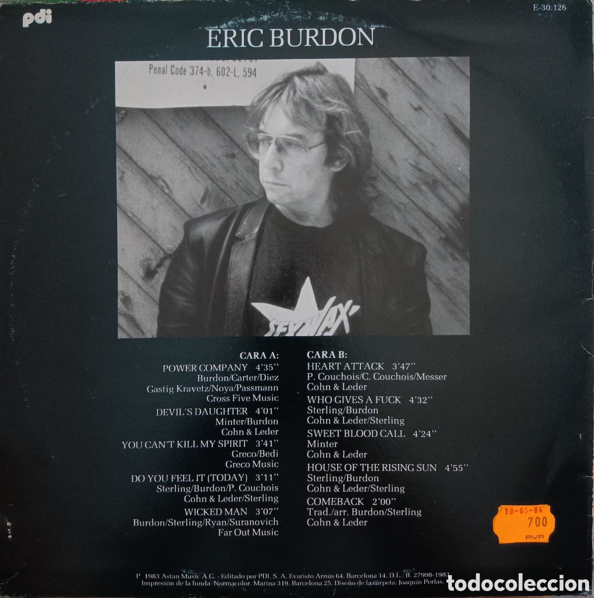 Discos de vinilo: Eric Burdon - Power Company, 1983 - Foto 2