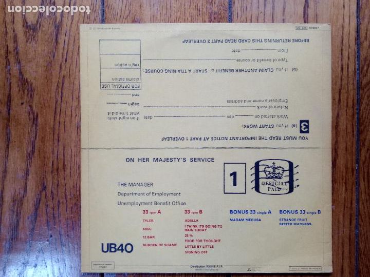 Discos de vinilo: UB 40 - signing off - Foto 2