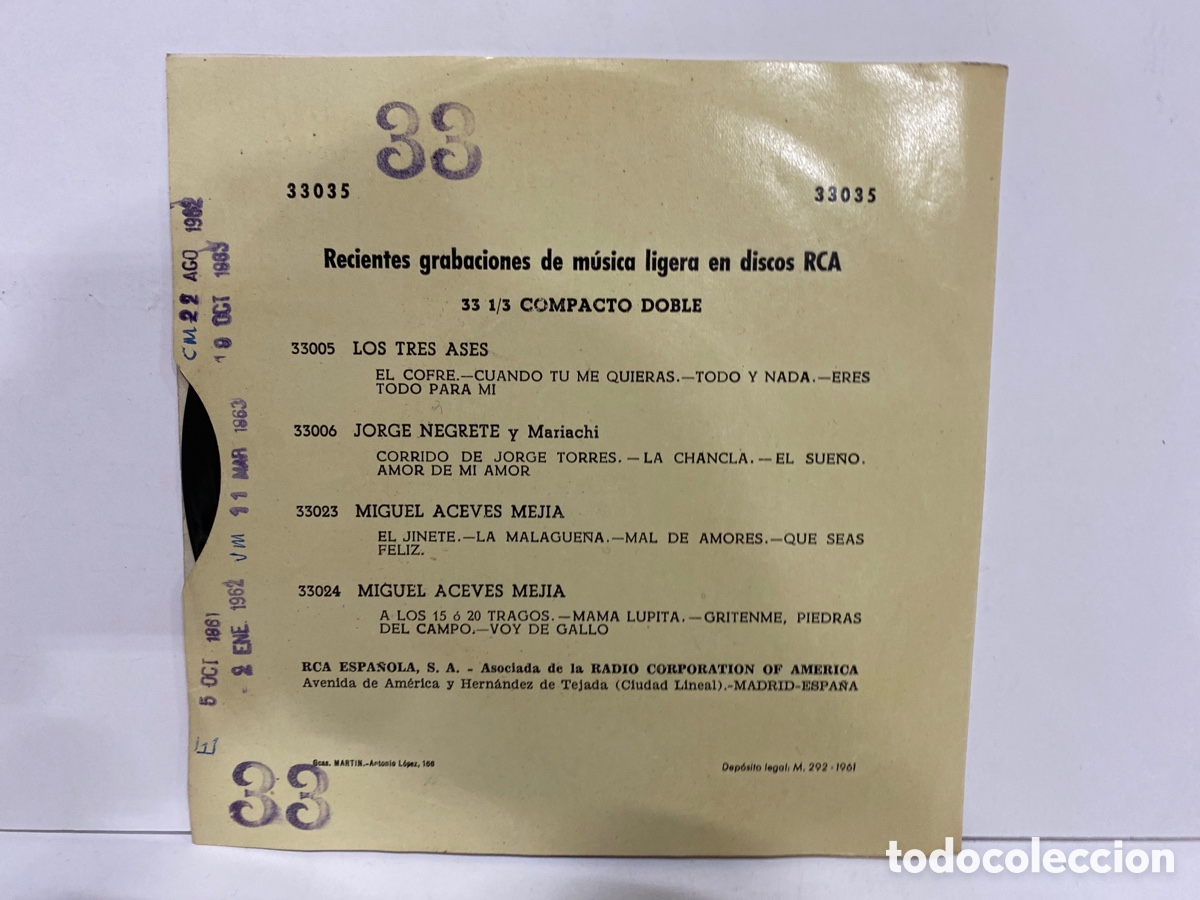 Discos de vinilo: Jorge Negrete - El Ahijado De La Muerte (7&rdquo;, EP) - Foto 3