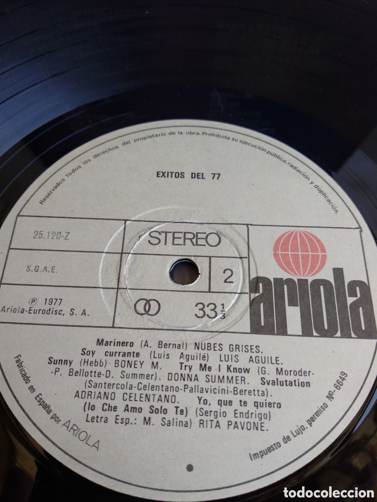 Discos de vinilo: EXITOS 77, SPAIN, ARIOLA, 1977, LC.3 - Foto 4