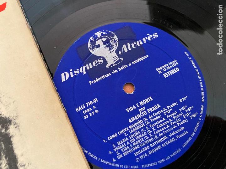 Discos de vinilo: AMANCIO PRADA (VIDA E MORTE) LP ESPA&Ntilde;A 1974 (B-40) - Foto 2
