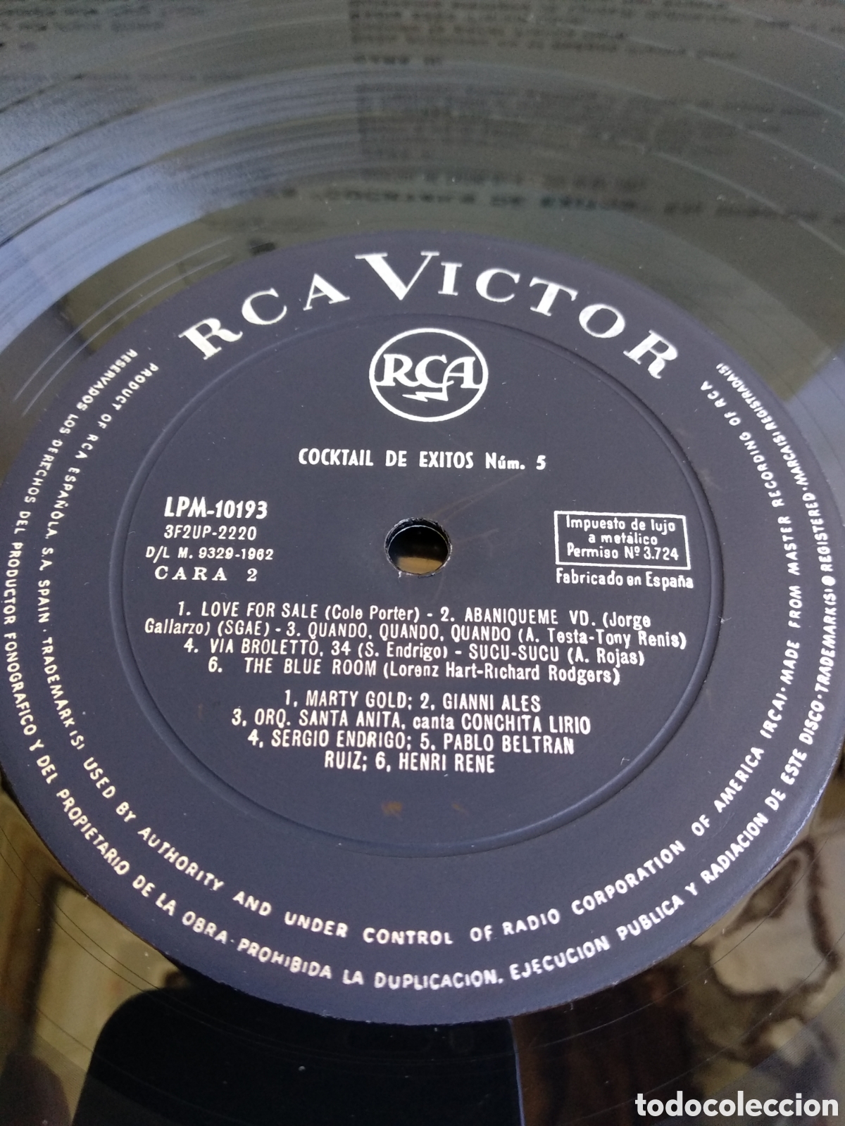 Discos de vinilo: COCKTAIL DE &Eacute;XITOS 5, SPAIN, RCA, 1962, LC.3 - Foto 4