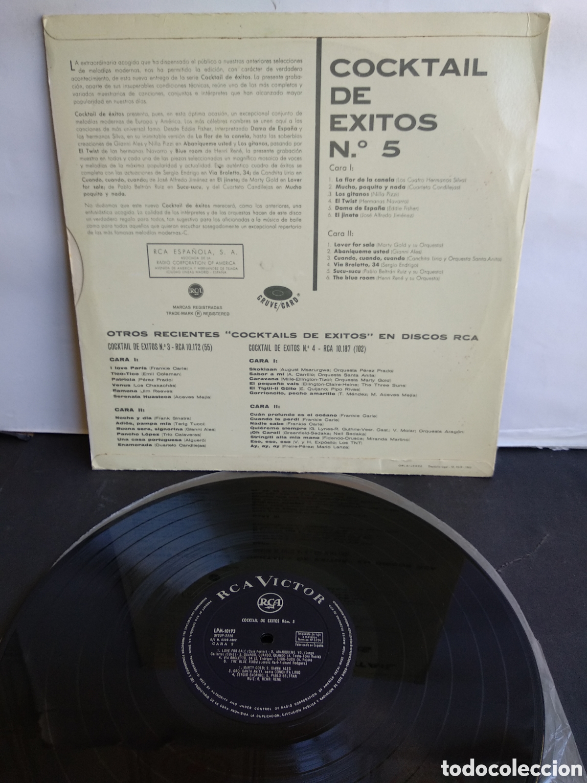 Discos de vinilo: COCKTAIL DE &Eacute;XITOS 5, SPAIN, RCA, 1962, LC.3 - Foto 2