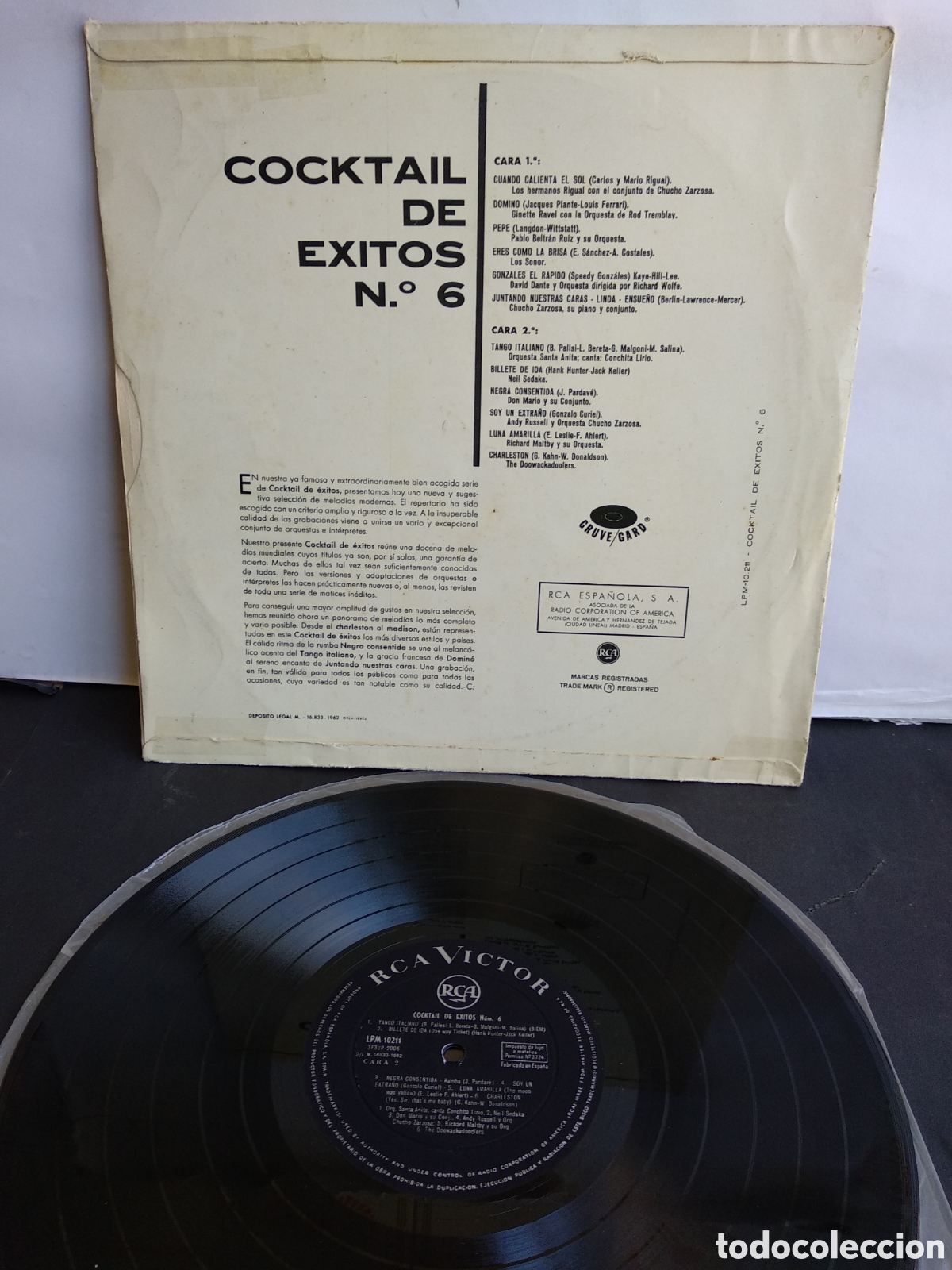 Discos de vinilo: COCKTAIL DE &Eacute;XITOS 6, SPAIN, RCA,1962, LC.3 - Foto 2