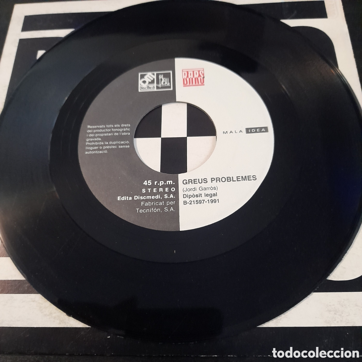 Discos de vinilo: Bars &ndash; Greus Problemes. Vinilo, 7&rdquo;, 45 RPM, Single 1991 - Foto 4
