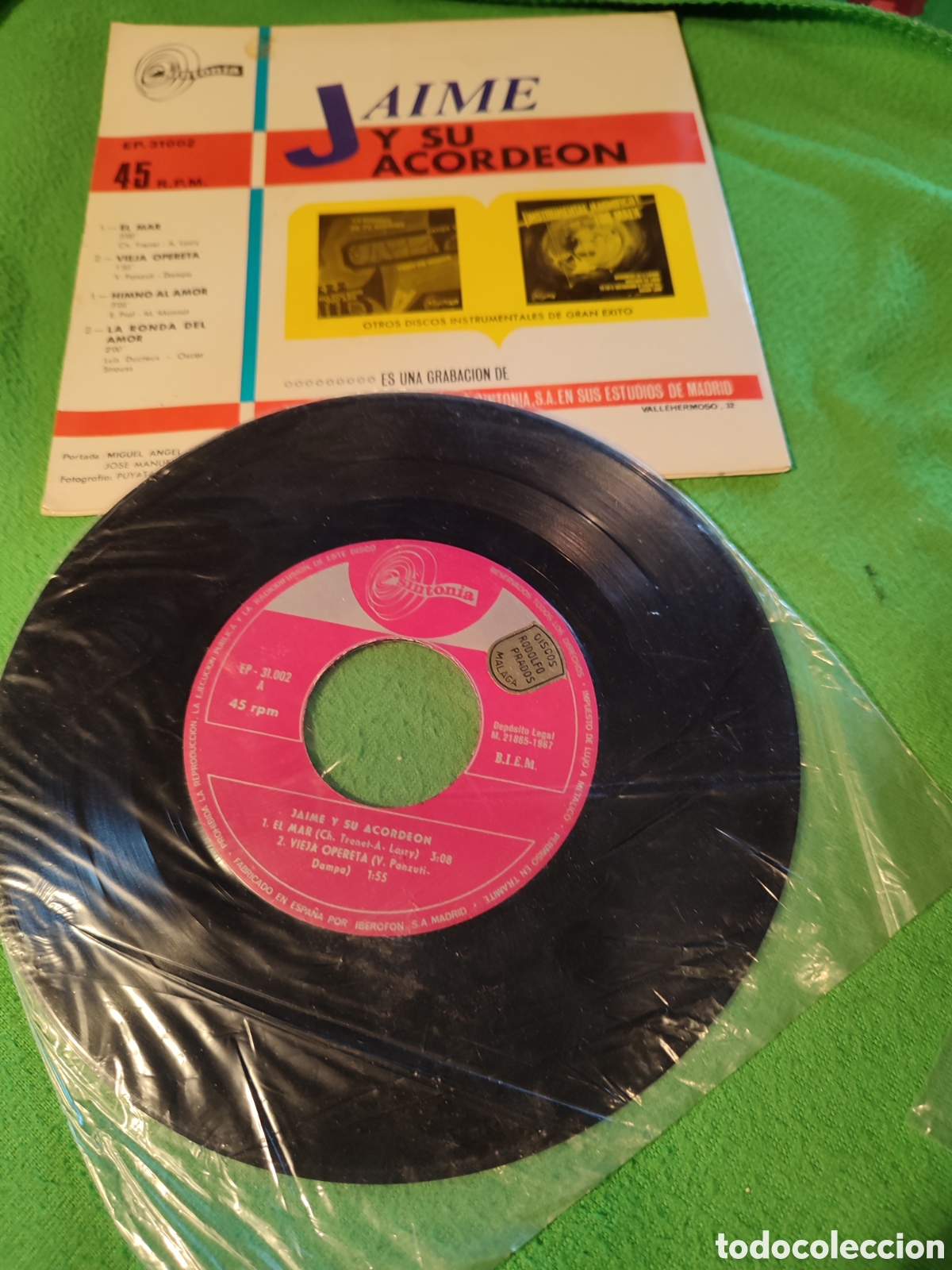 Discos de vinilo: Jaime y su acorde&oacute;n - El mar + 3 - Foto 2