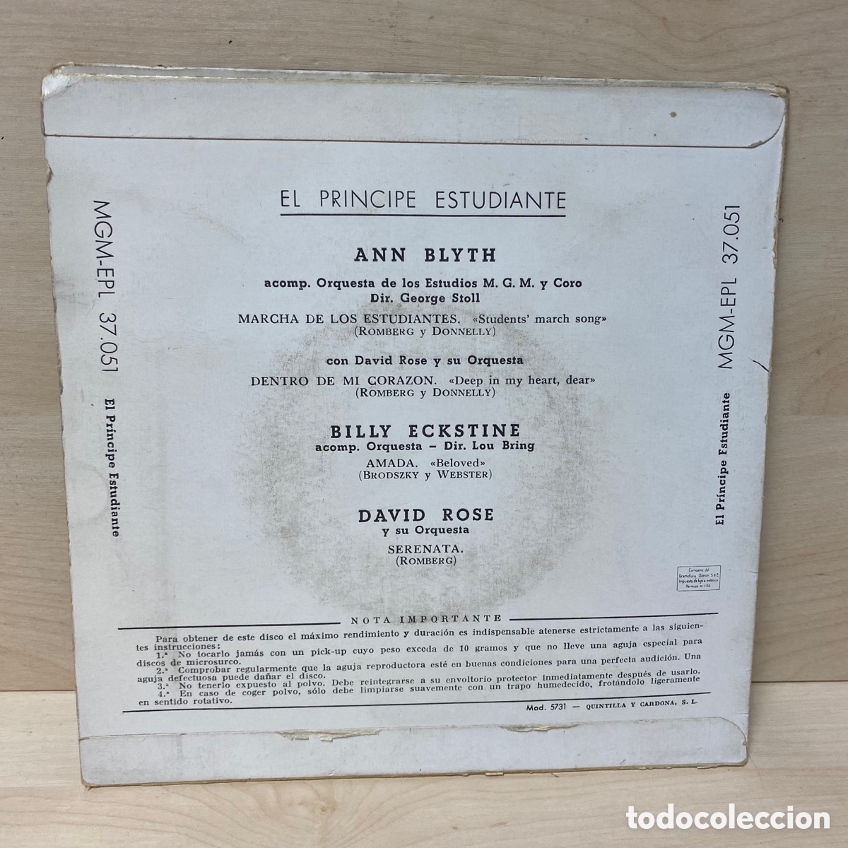 Discos de vinilo: El Pr&iacute;ncipe Estudiante (7&rdquo;, EP) - Foto 2