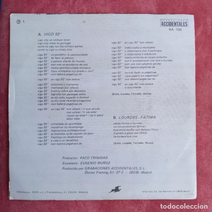 Discos de vinilo: Os Resentidos - Vigo 92 (Single) 1987 - Foto 2
