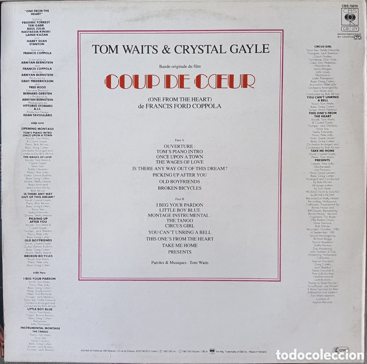Discos de vinilo: Tom Waits, 1982 - Corazonada - Foto 2