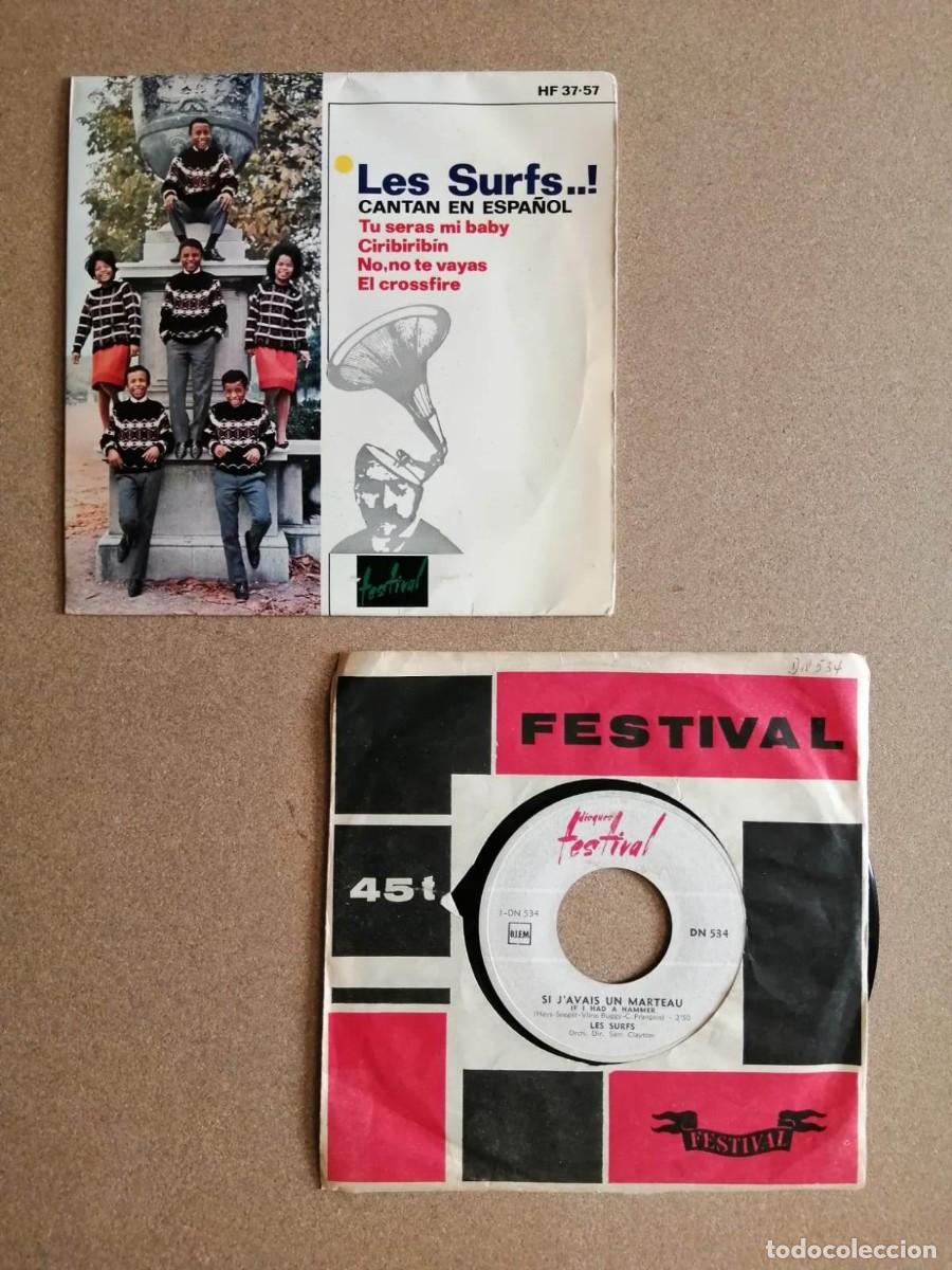 Discos de vinilo: DISCO SINGLE. LES SURFS (TU SERAS MI BABY / SI JAVAIS UN MARTEAU) - Foto 1