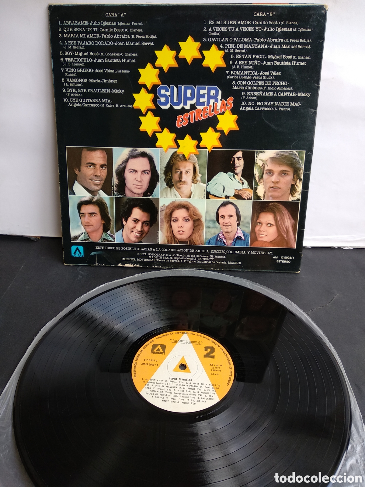 Discos de vinilo: SUPER ESTRELLAS, SPAIN, AMBAR, 1977, J.1 - Foto 2