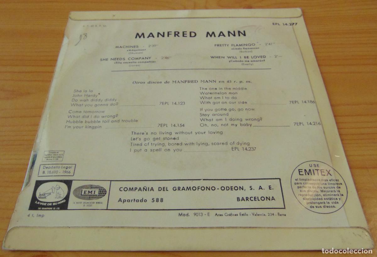 Discos de vinilo: Manfred Mann &lrm;&ndash; Pretty Flamingo + 3 - EP 1966 - Foto 2