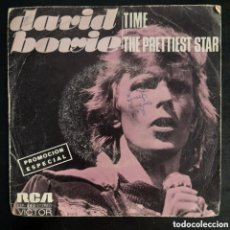 Discos de vinilo: DAVID BOWIE – TIME / THE PRETTIEST STAR. 1975, ESPAÑA. VINILO, 7”, 45 RPM, SINGLE, PROMO