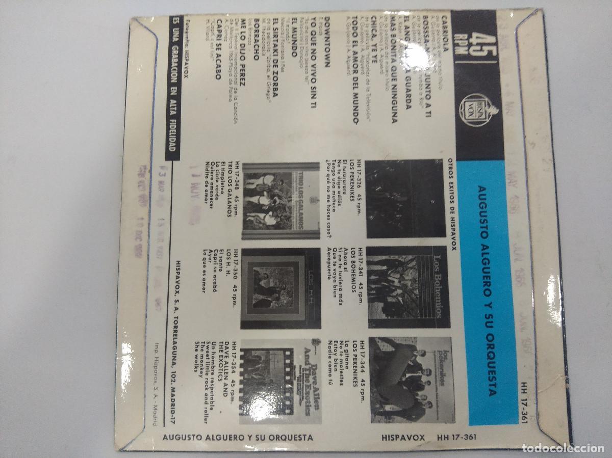 Discos de vinilo: AUGUSTO ALGUERO/CABRIOLA/SINGLE. - Foto 3