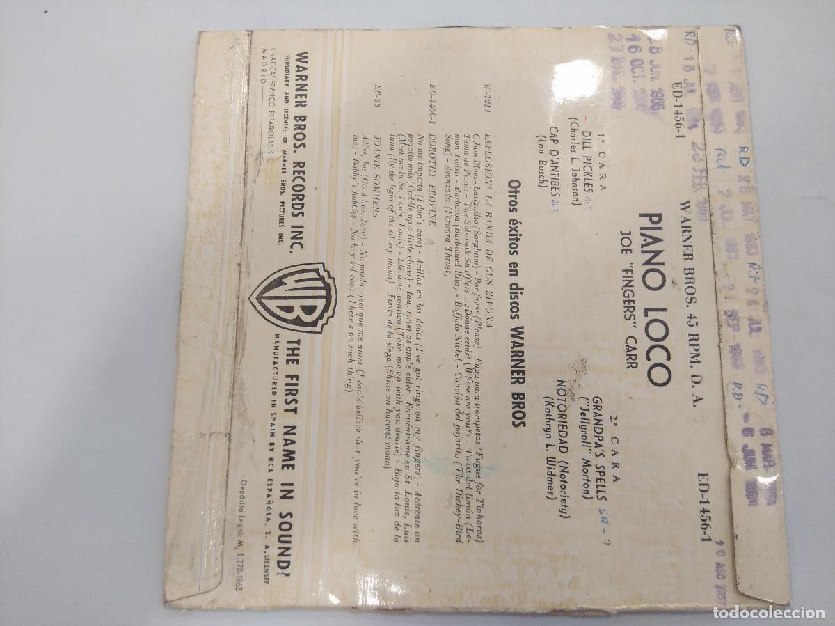 Discos de vinilo: JOE FINGERS CARR/DILL PICLESS/SINGLE. - Foto 3