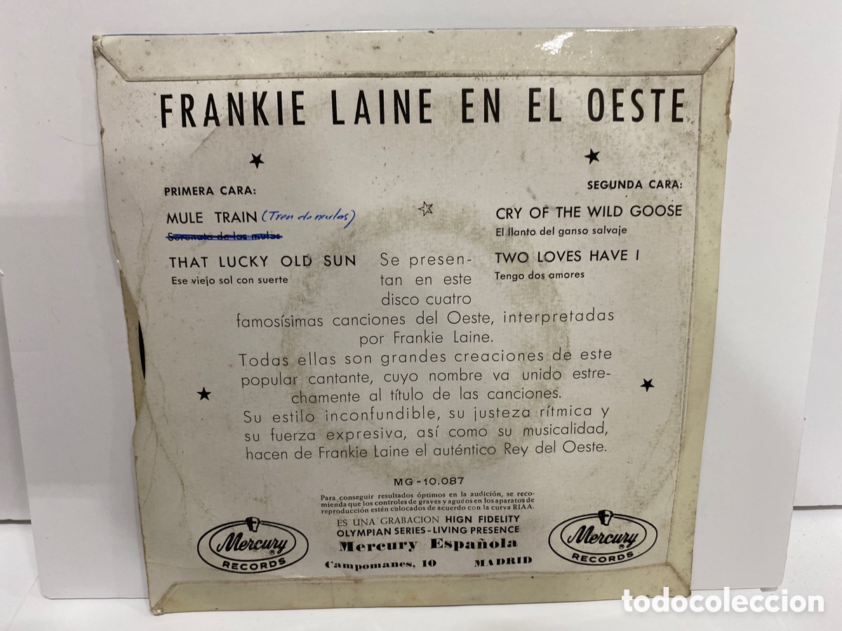Discos de vinilo: Frankie Laine - En El Oeste (7&rdquo;, EP) - Foto 2