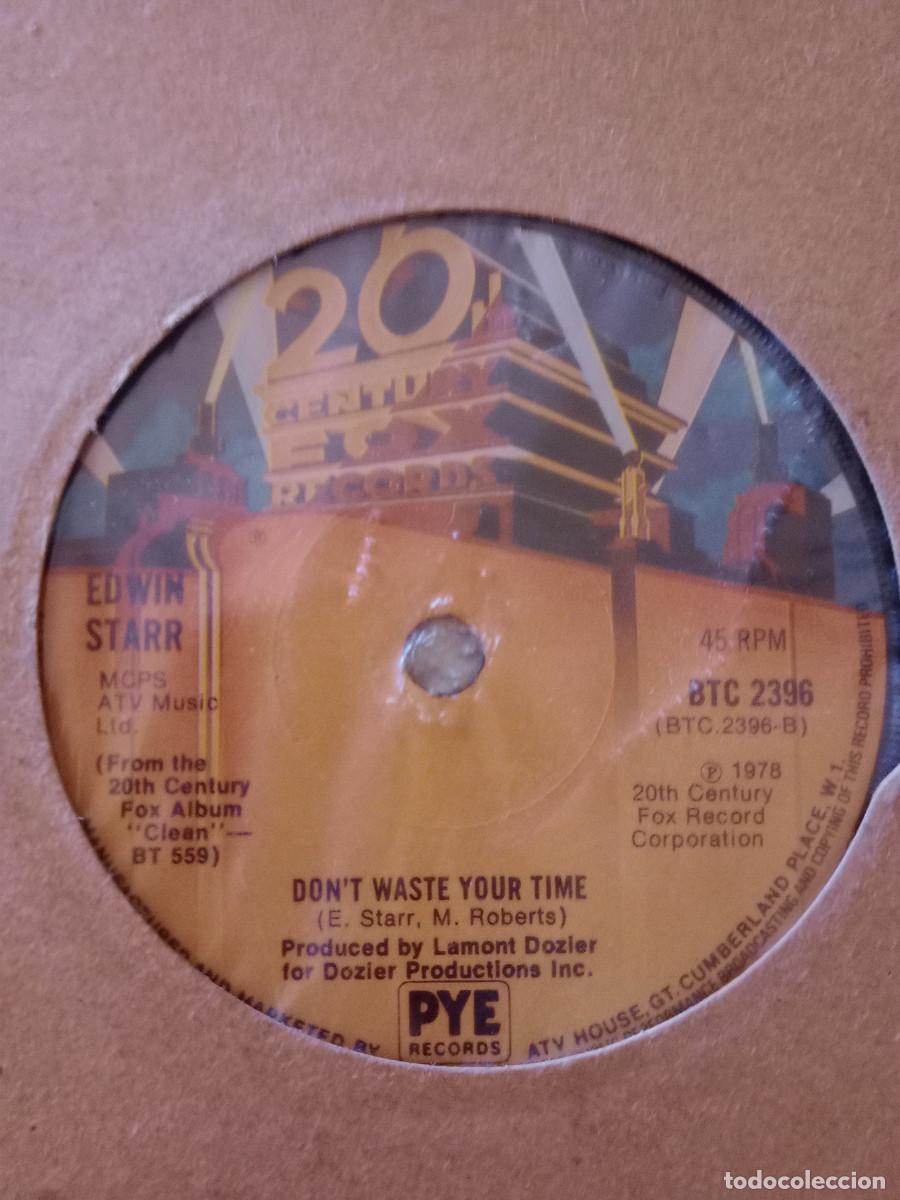 Discos de vinilo: EDWIN STARR CONTACT / DON&acute;T WASTE YOUR TIME - Foto 3