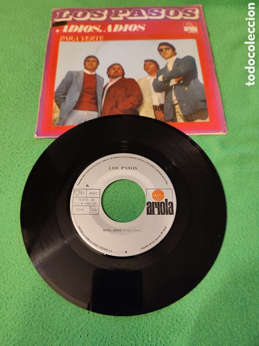 Discos de vinilo: Los Pasos - Adi&oacute;s, adi&oacute;s - Foto 2