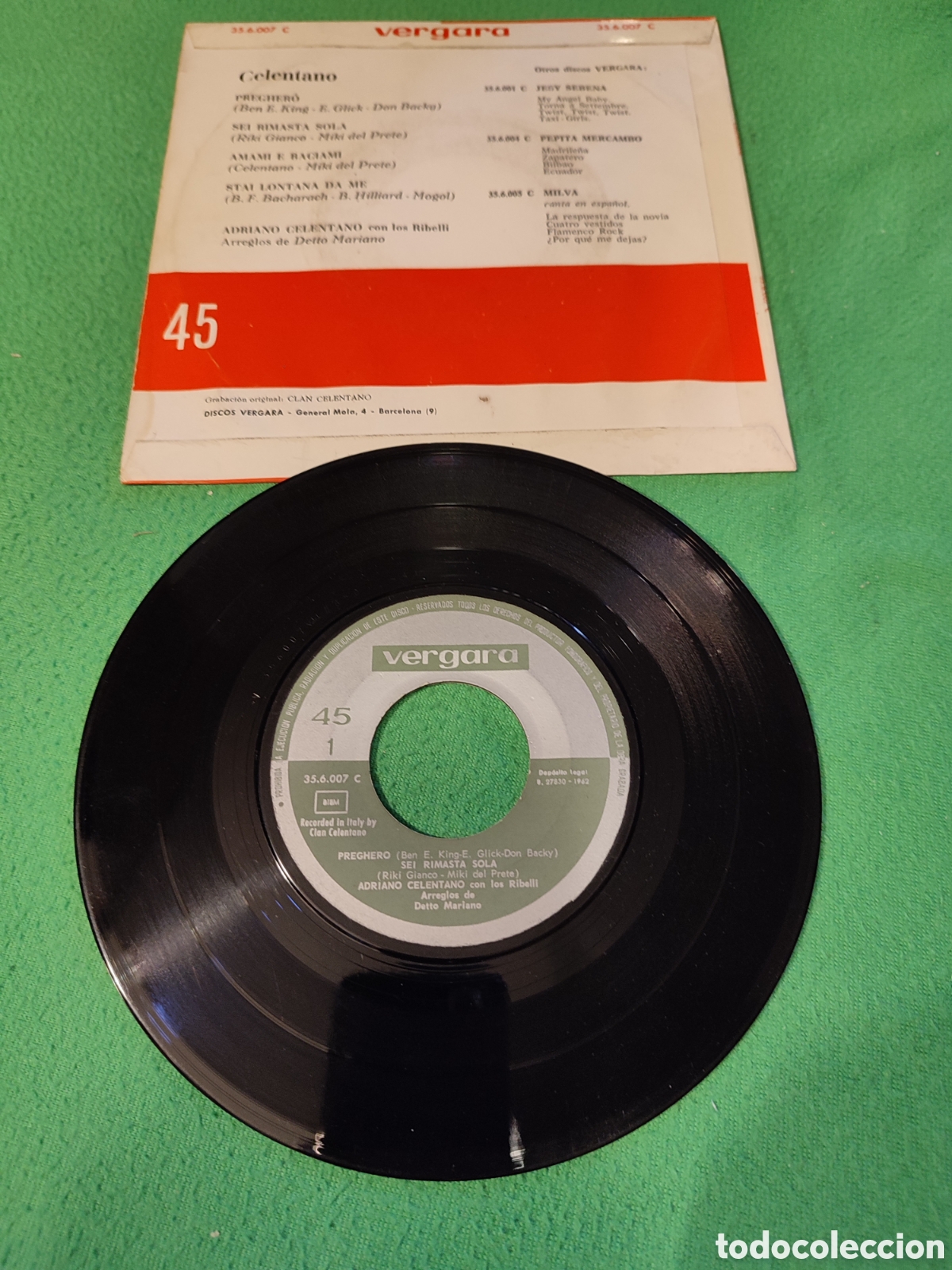 Discos de vinilo: Adriano Celentano - Preghero + 3 - Foto 2