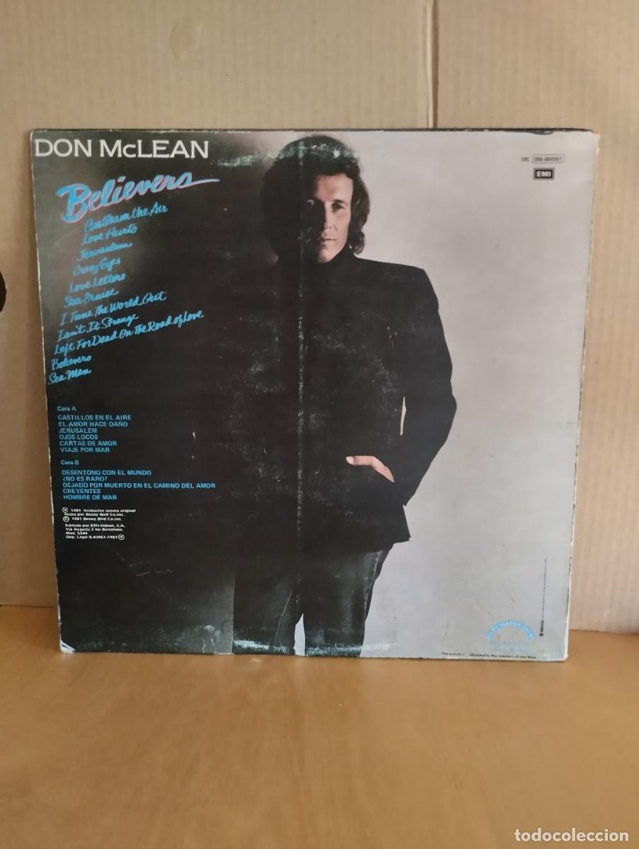 Discos de vinilo: DON MCLEAN ---- BELIEVERS - Foto 2