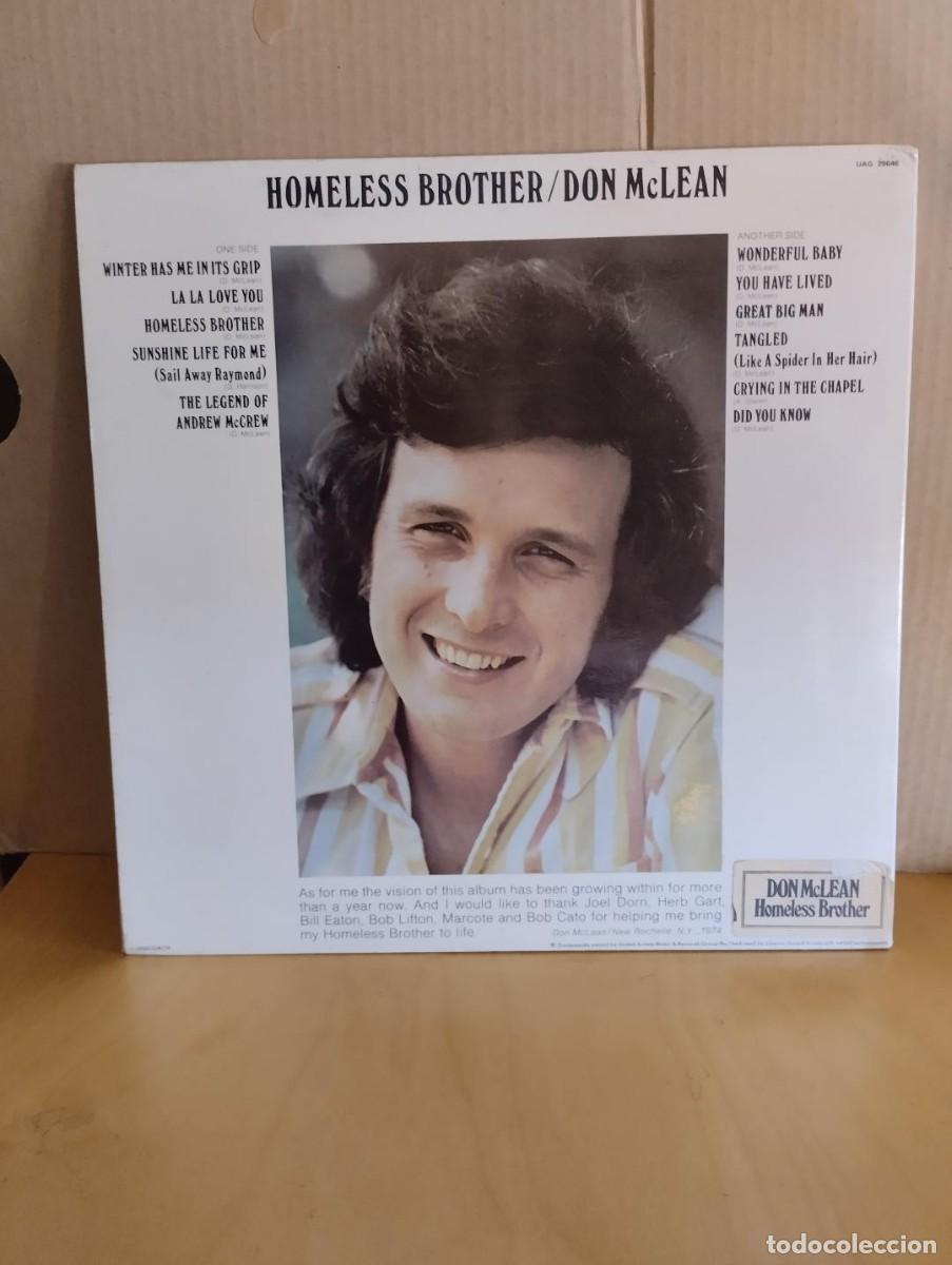 Discos de vinilo: DON MCLEAN ---- HOMELESS BROTHER - Foto 2