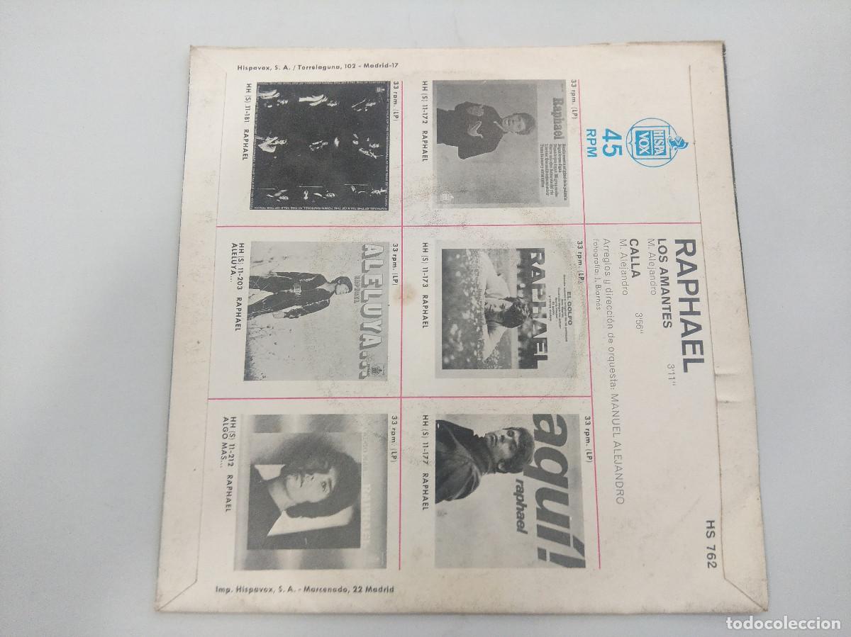 Discos de vinilo: RAPHAEL/LOS AMANTES/SINGLE. - Foto 3