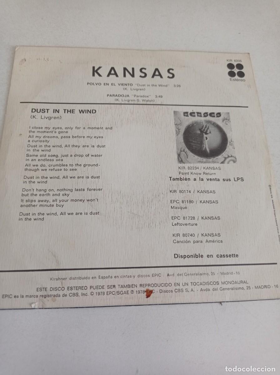 Discos de vinilo: Antiguo single de Kansas - Foto 2