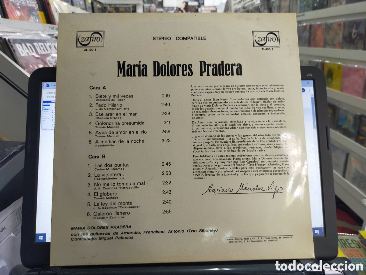 Discos de vinilo: Mar&iacute;a dolores pradera LP 1971 - Foto 2