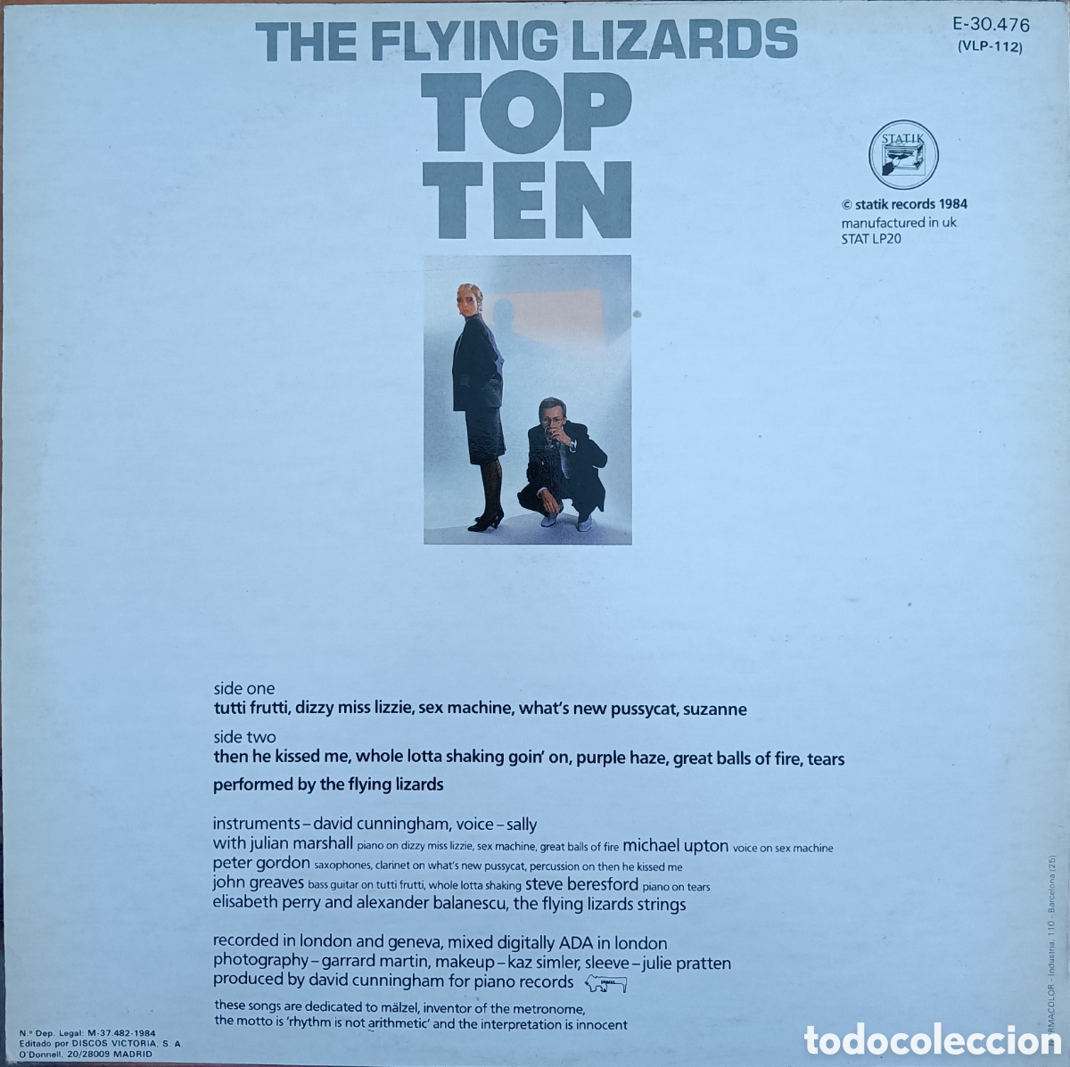 Discos de vinilo: The Flying Lizards -Top Ten, 1984 - Foto 2