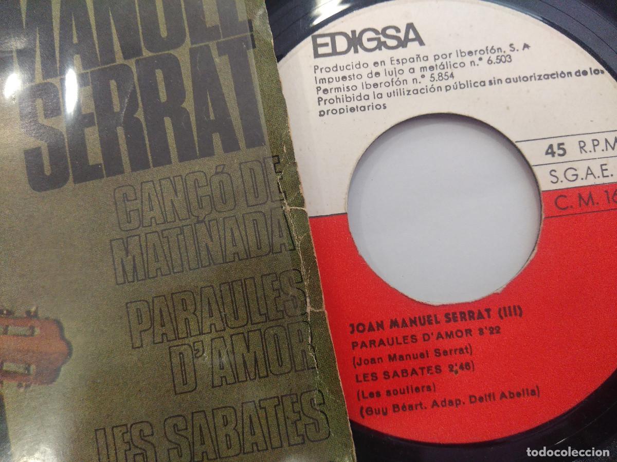 Discos de vinilo: SERRAT/CANCO DE MATINADA/SINGLE. - Foto 2