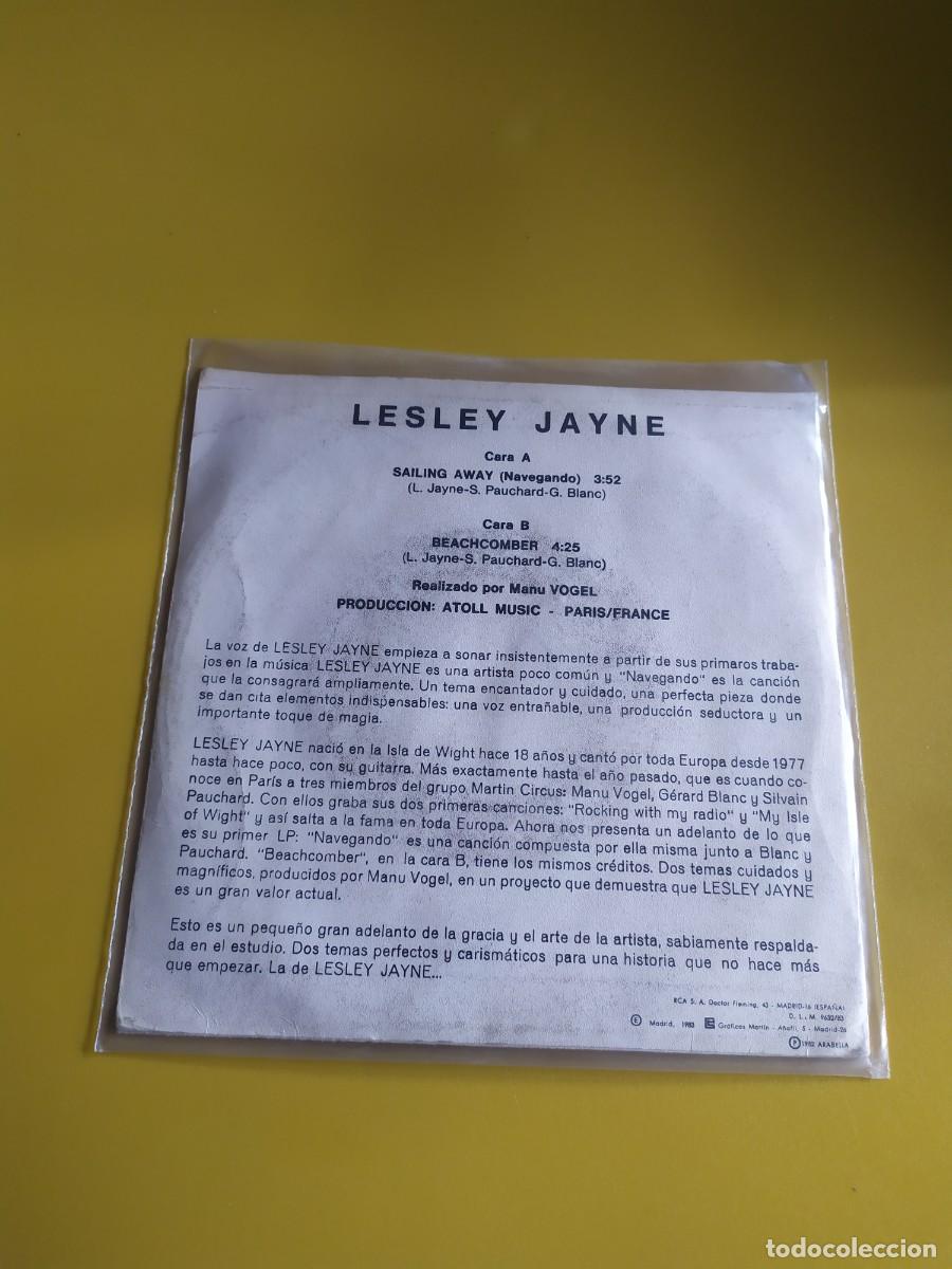 Discos de vinilo: Lesley Jayne - Sailing away / Beachcomber 1983 - Foto 2