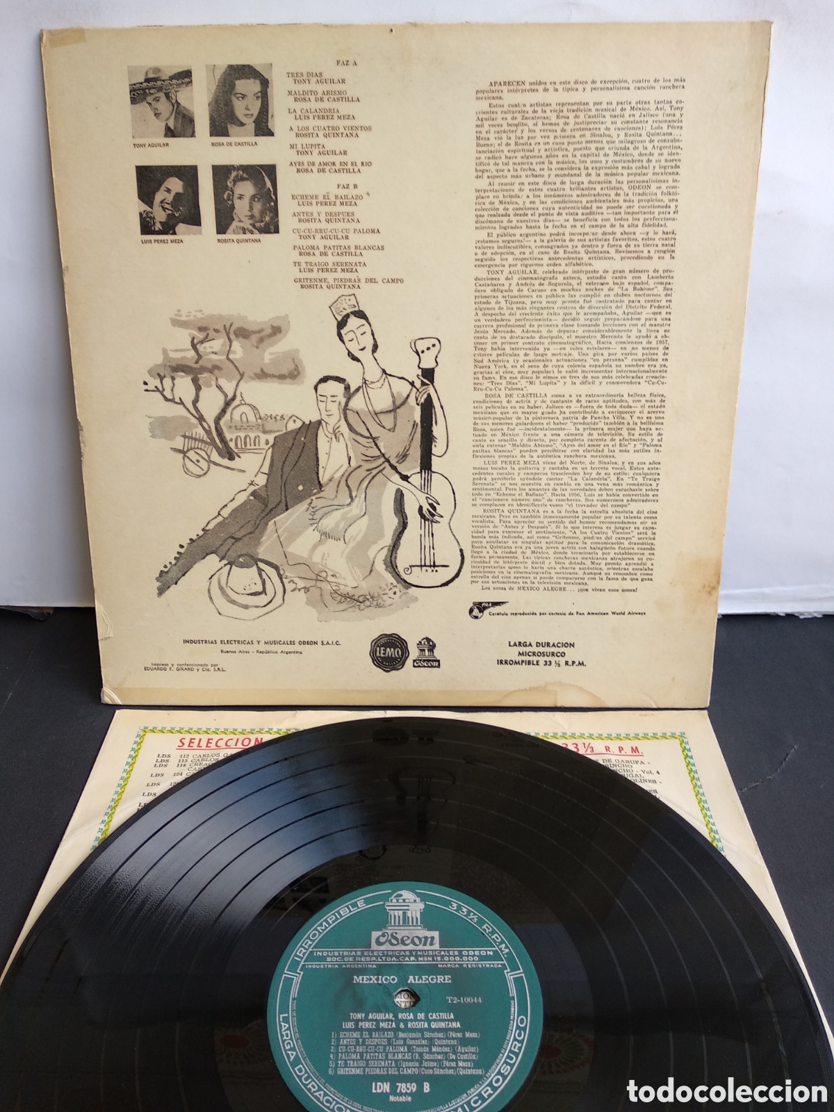 Discos de vinilo: M&Eacute;XICO ALEGRE, ARGENTINA, ODEON, J.7 - Foto 2