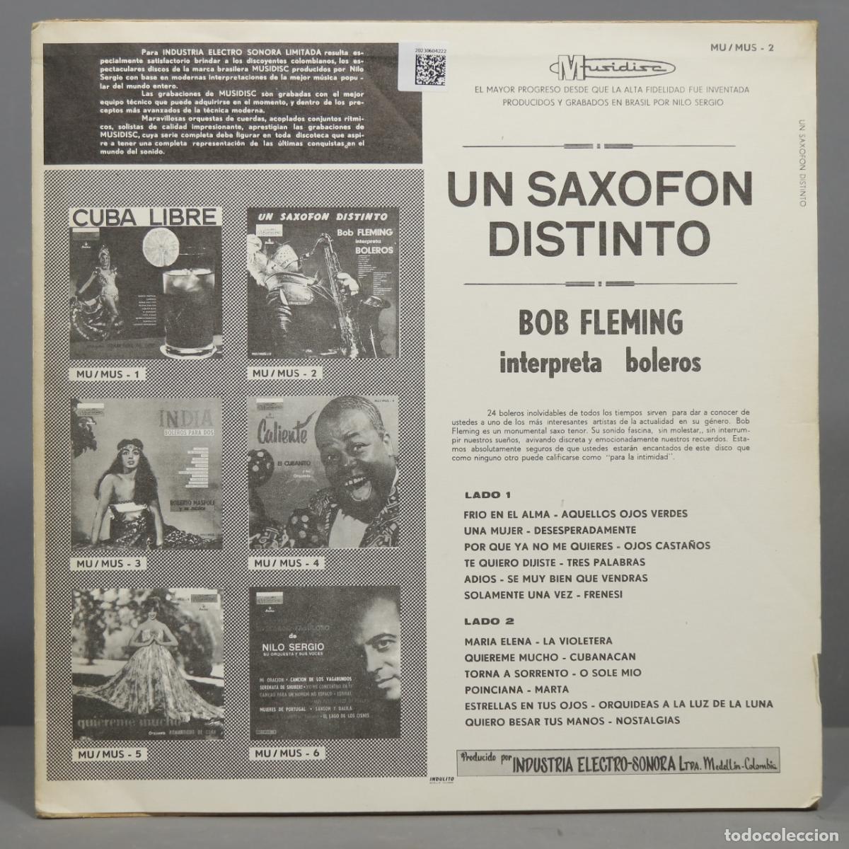 Discos de vinilo: LP. Bob Fleming &ndash; Un Saxof&oacute;n Distinto (Interpreta Boleros) - Foto 2