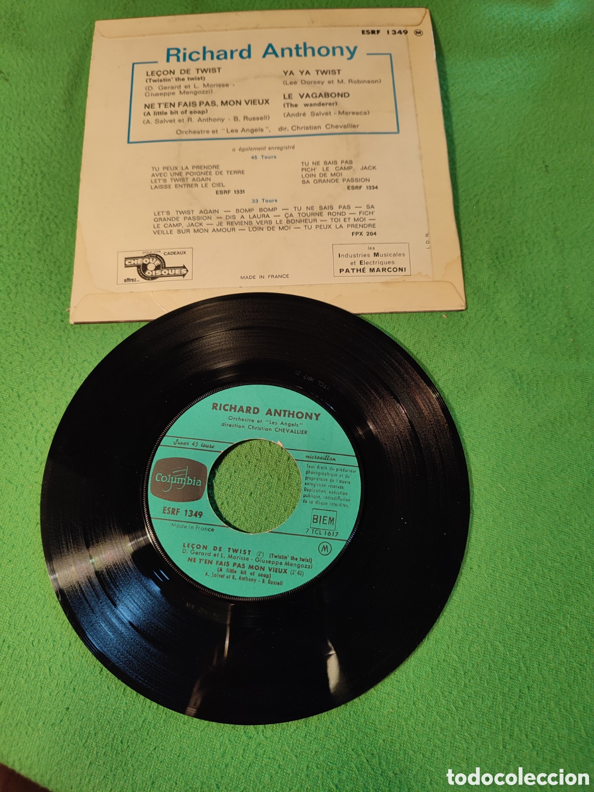 Discos de vinilo: Richard Anthony - Lecon de Twist + 3 - Foto 2