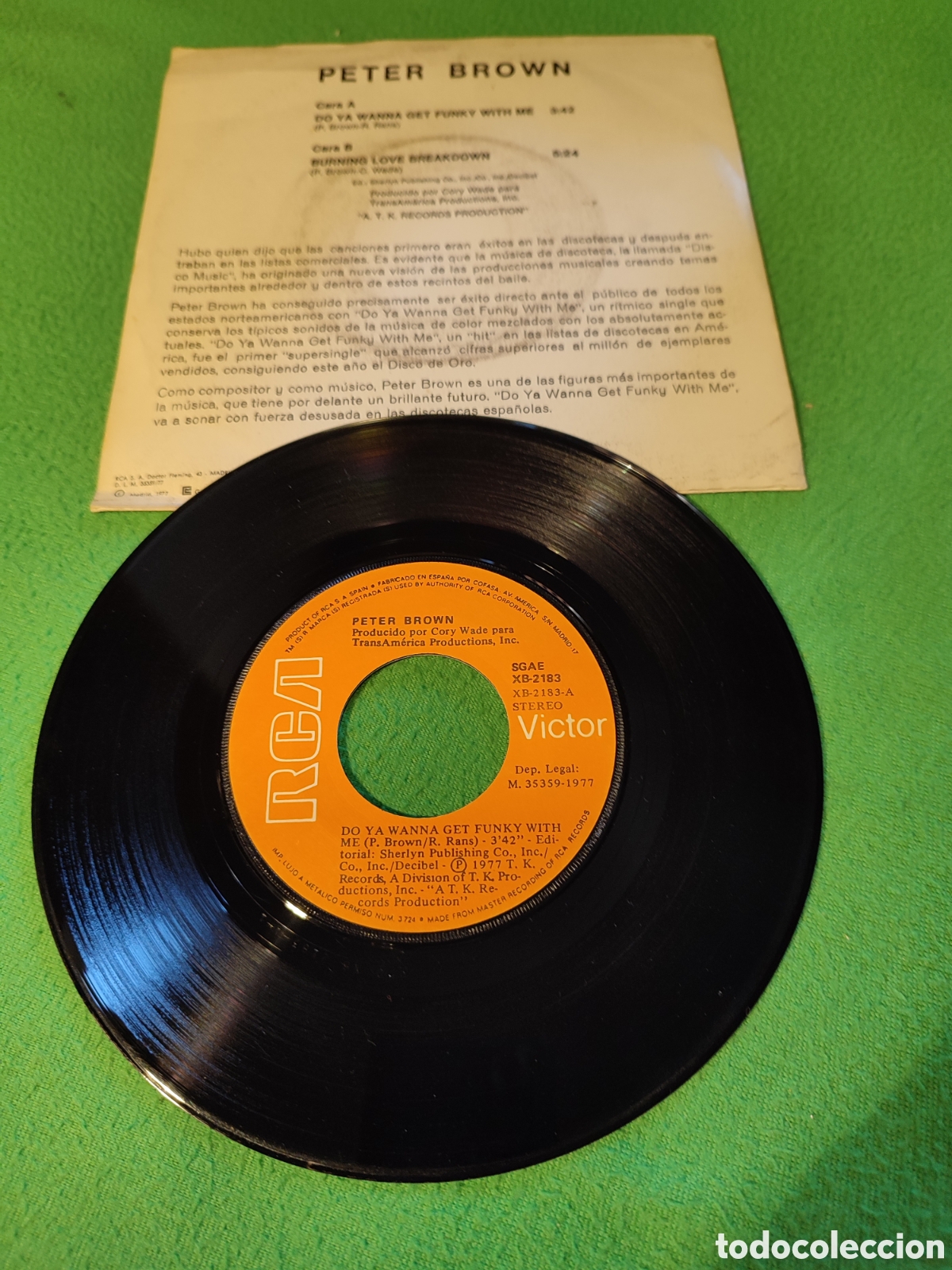 Discos de vinilo: Peter Brown - Do ya wanna get funky with me - Foto 2