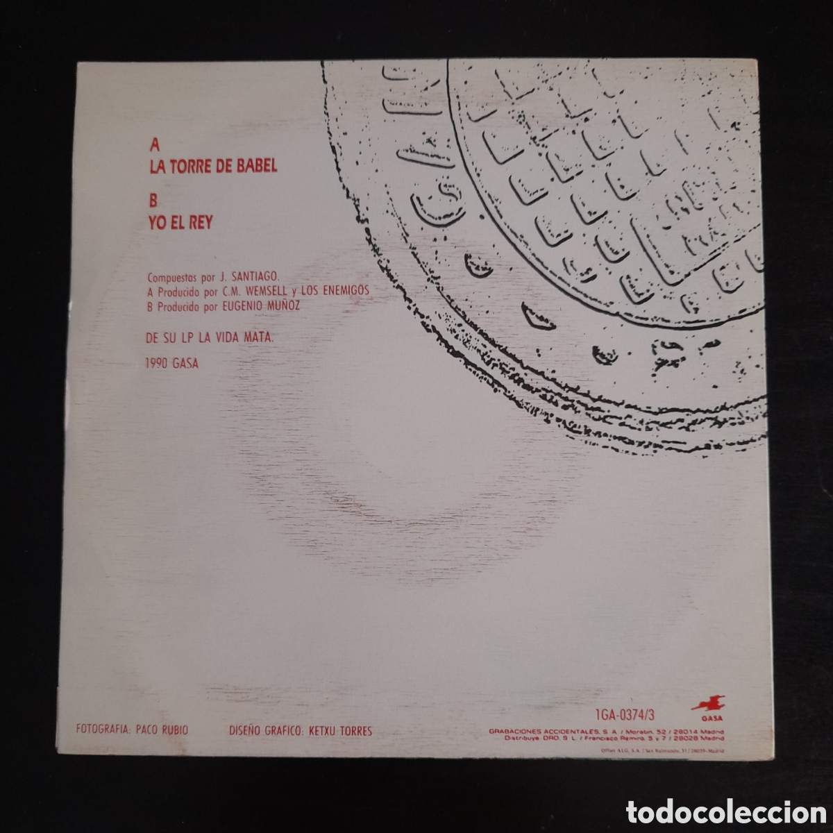 Discos de vinilo: Los Enemigos &ndash; La Torre De Babel. Vinilo, 7&rdquo;, Single, 1990 - Foto 2