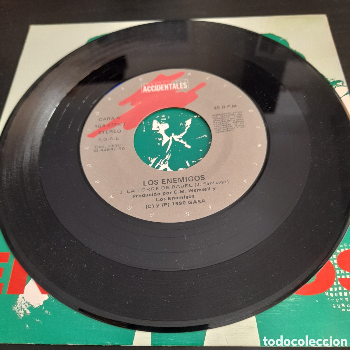 Discos de vinilo: Los Enemigos &ndash; La Torre De Babel. Vinilo, 7&rdquo;, Single, 1990 - Foto 3