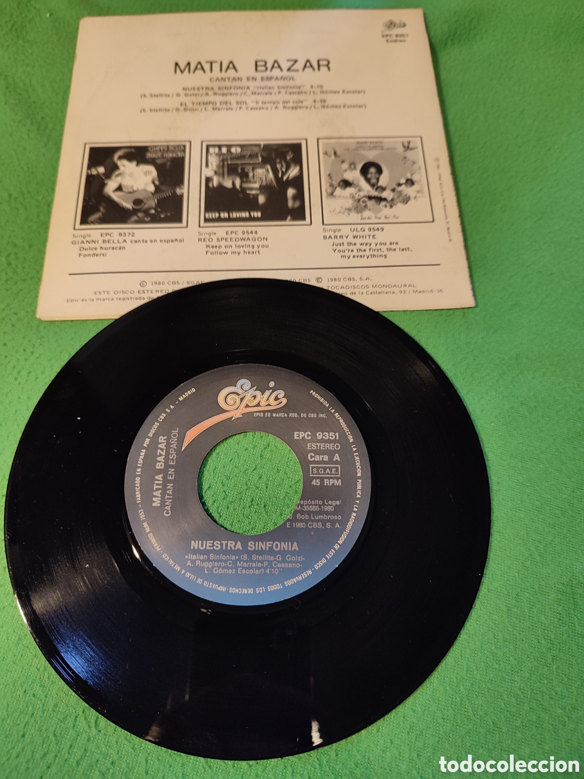 Discos de vinilo: Matia Bazar - Nuestra sinf&oacute;nia - Foto 2