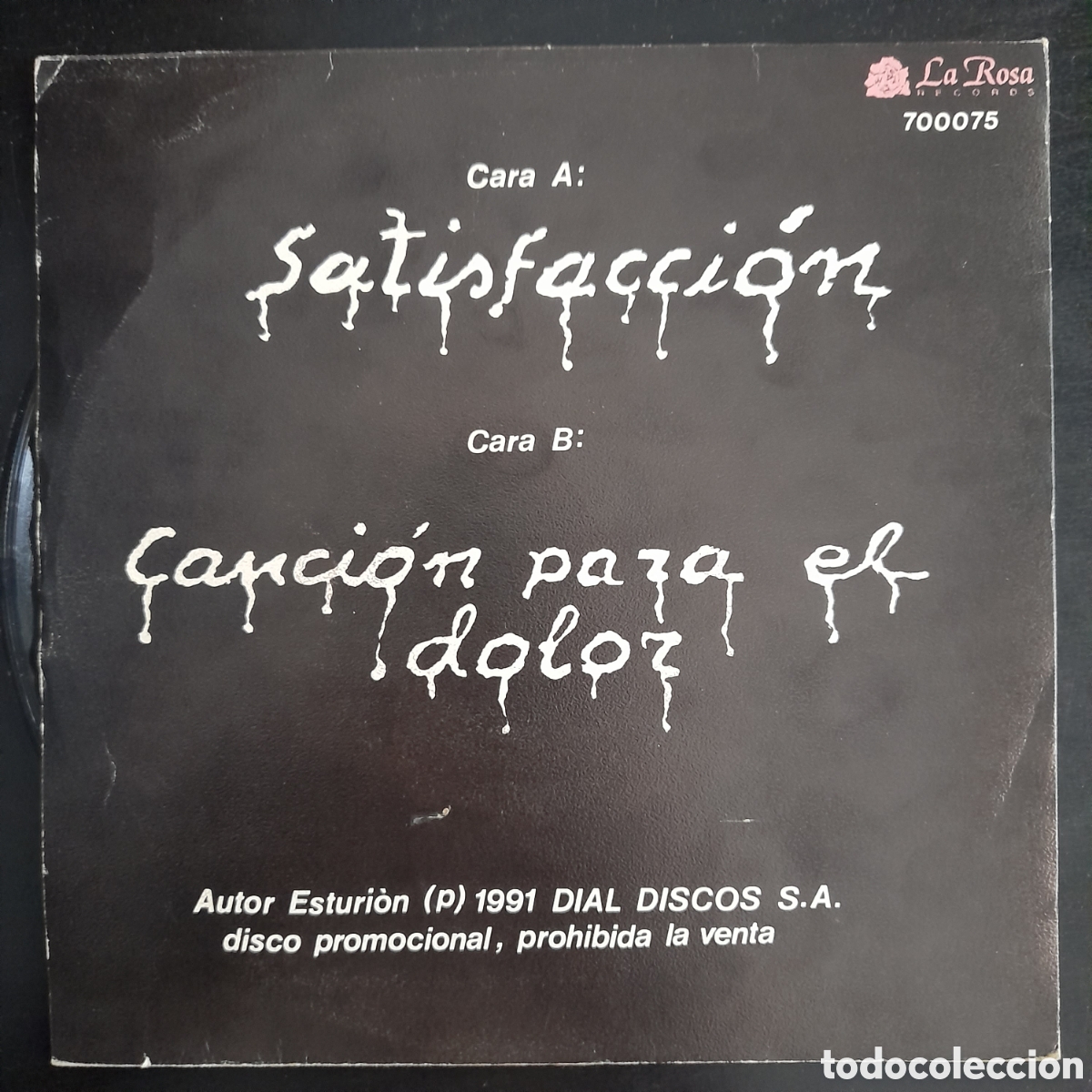 Discos de vinilo: Esturi&oacute;n &ndash; Satisfacci&oacute;n. Vinilo, 7&rdquo;, Single, Promo - Foto 2