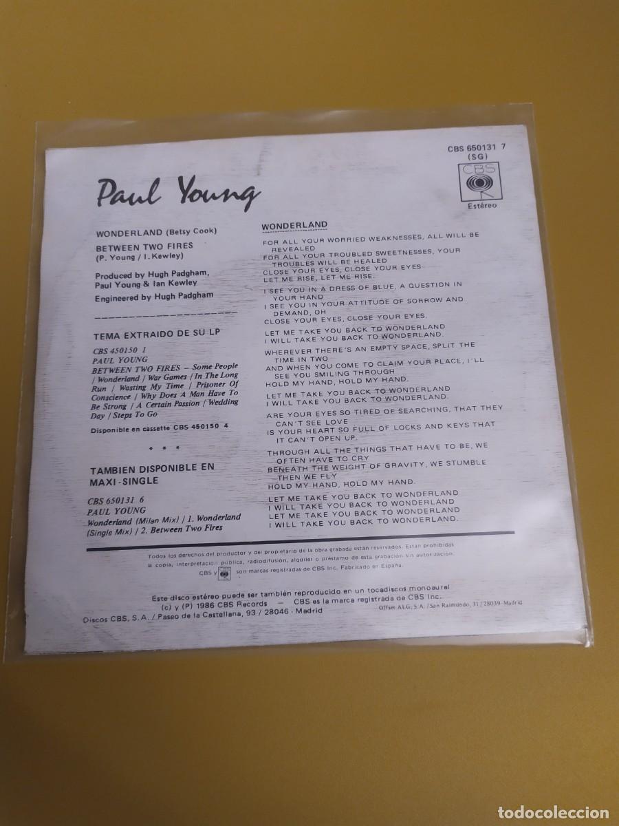 Discos de vinilo: Paul Young - Wonderland / Between two fires 1986 - Foto 2