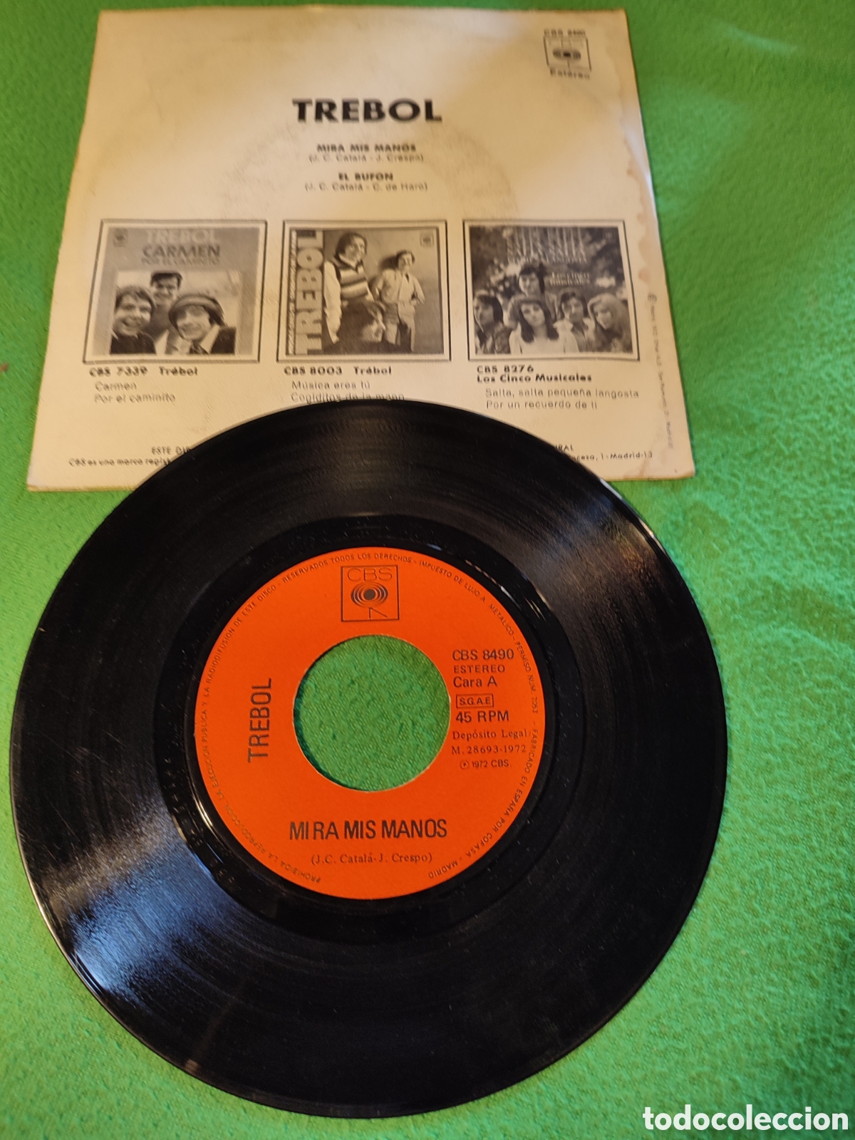 Discos de vinilo: Tr&eacute;bol - Miras mis manos - Foto 2