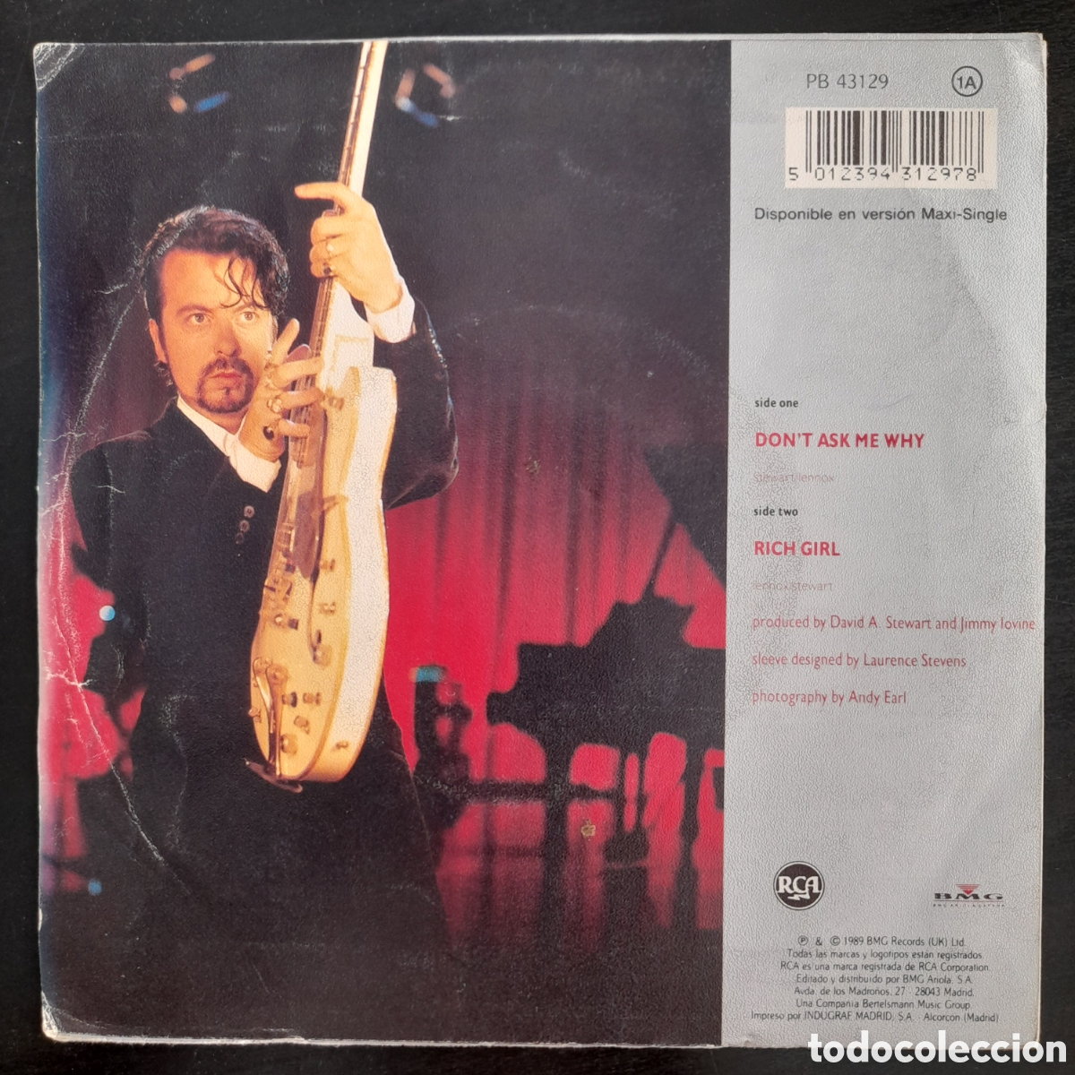 Discos de vinilo: Eurythmics &ndash; Dont Ask Me Why. 1989, Espa&ntilde;a. Vinilo, 7&rdquo;, Single - Foto 2