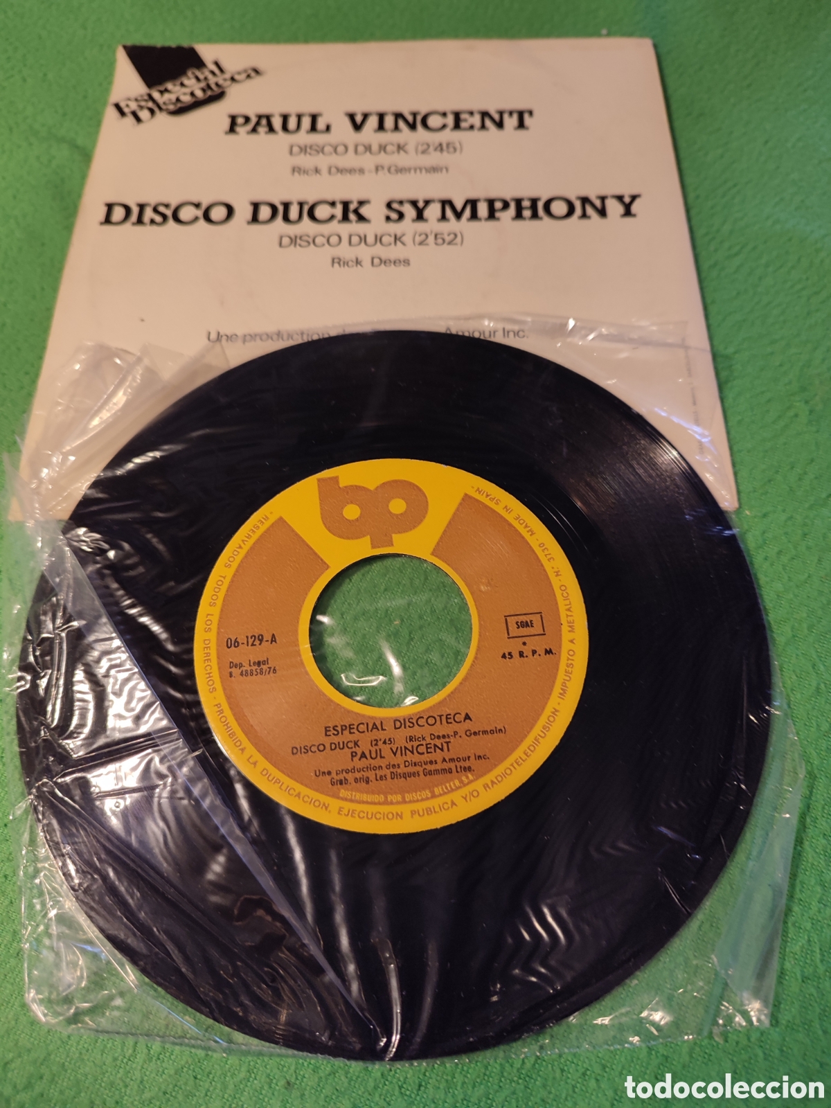 Discos de vinilo: Paul Vincent - Disco duck - Foto 2