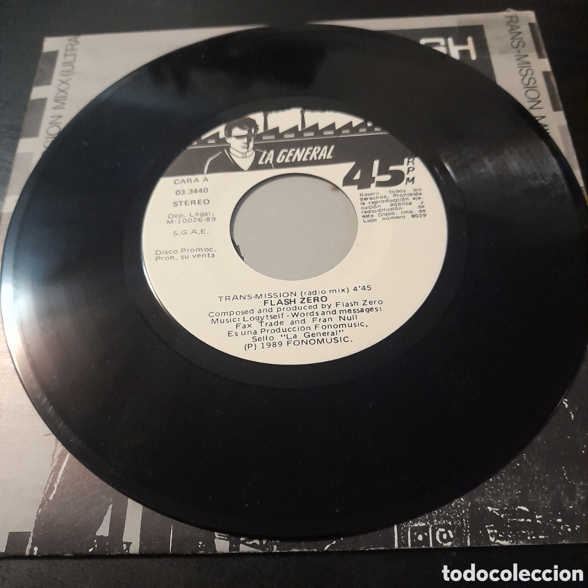 Discos de vinilo: Flash Zero &ndash; Trans-Mission. Vinilo, 7&rdquo;, Single Sided, Promo, 1989 - Foto 3
