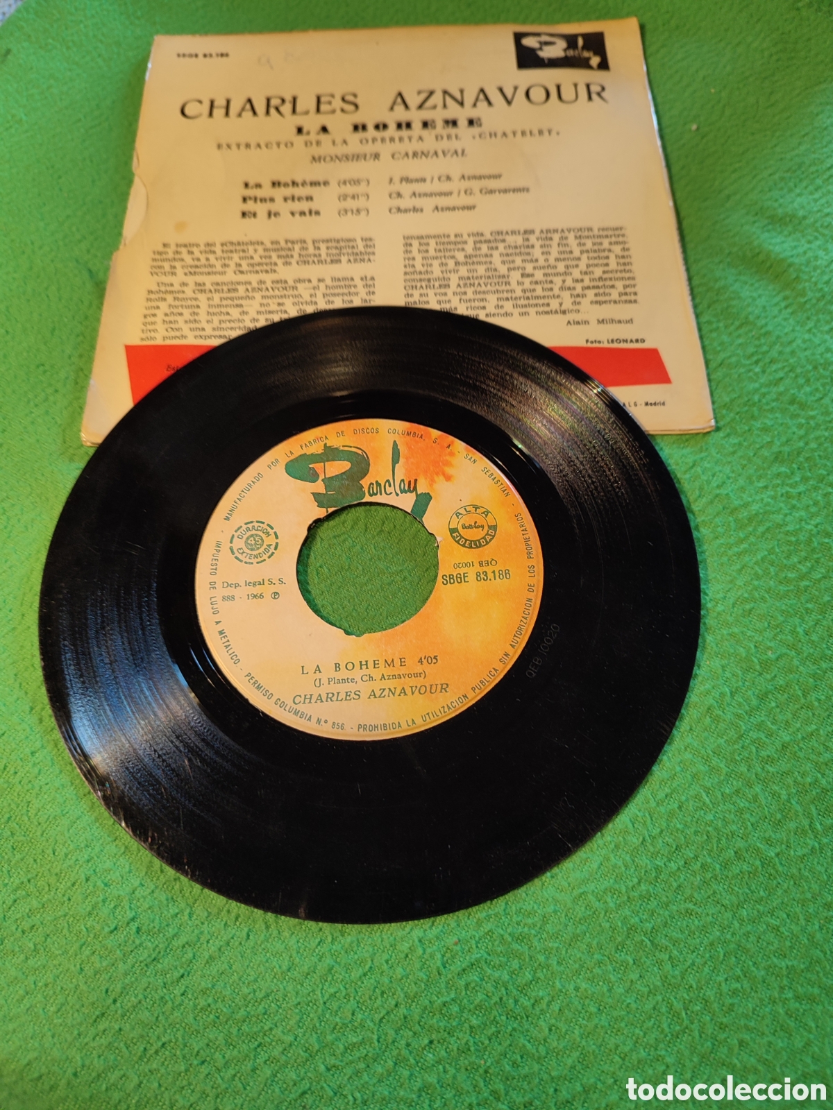 Discos de vinilo: Charles Aznavour - La Boheme ,+ 2 - Foto 2