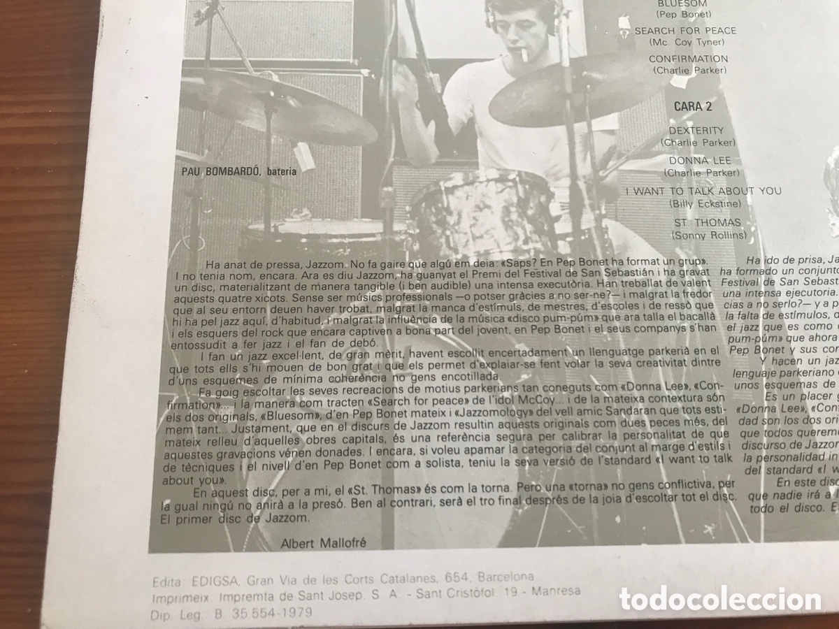 Discos de vinilo: Jazzmology. Jazzcom. Edigsa. Zeleste 1979. Dificil&iacute;simo - Foto 4