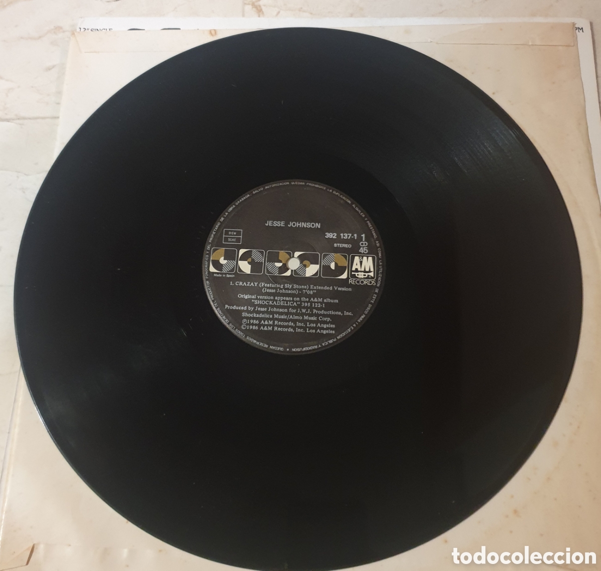 Discos de vinilo: Jesse Johnson&nbsp;Featuring&nbsp;Sly Stone&nbsp;&ndash;&nbsp;Crazay - Foto 2