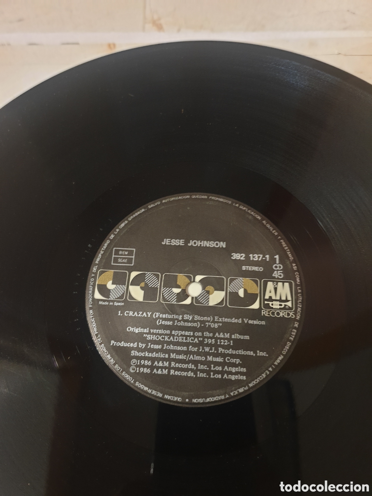 Discos de vinilo: Jesse Johnson&nbsp;Featuring&nbsp;Sly Stone&nbsp;&ndash;&nbsp;Crazay - Foto 3