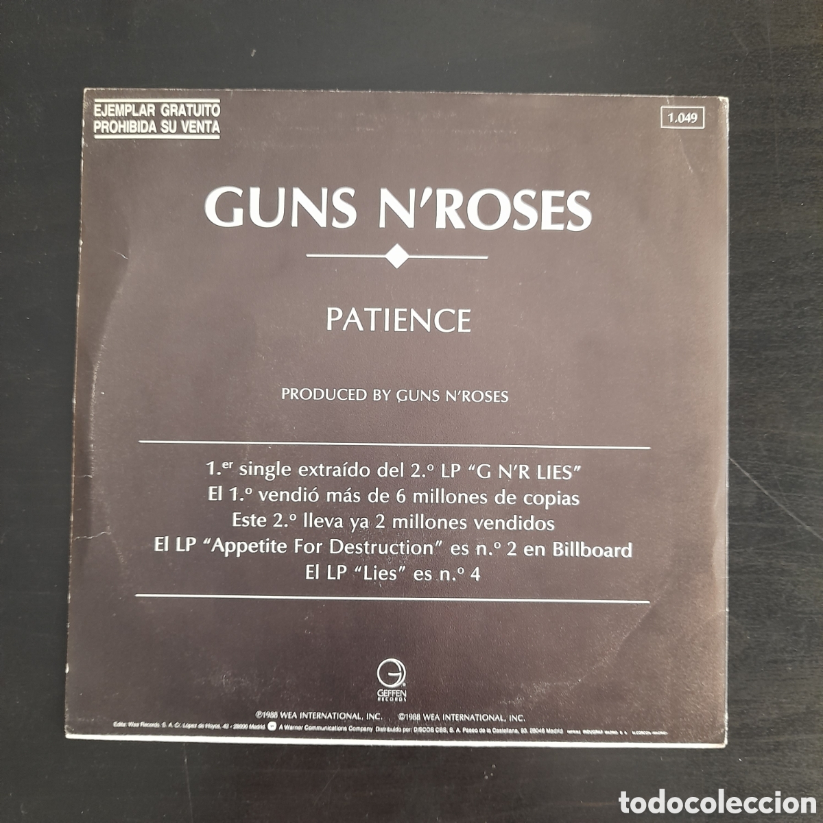 guns n' roses – patience. vinilo, 7”, 45 rpm, p - Buy Vinyl