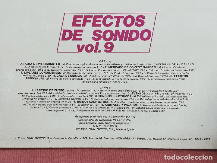 Discos de vinilo: EFECTOS DE SONIDO VOL. 9 - LP DIAPASON 1982. - Foto 2